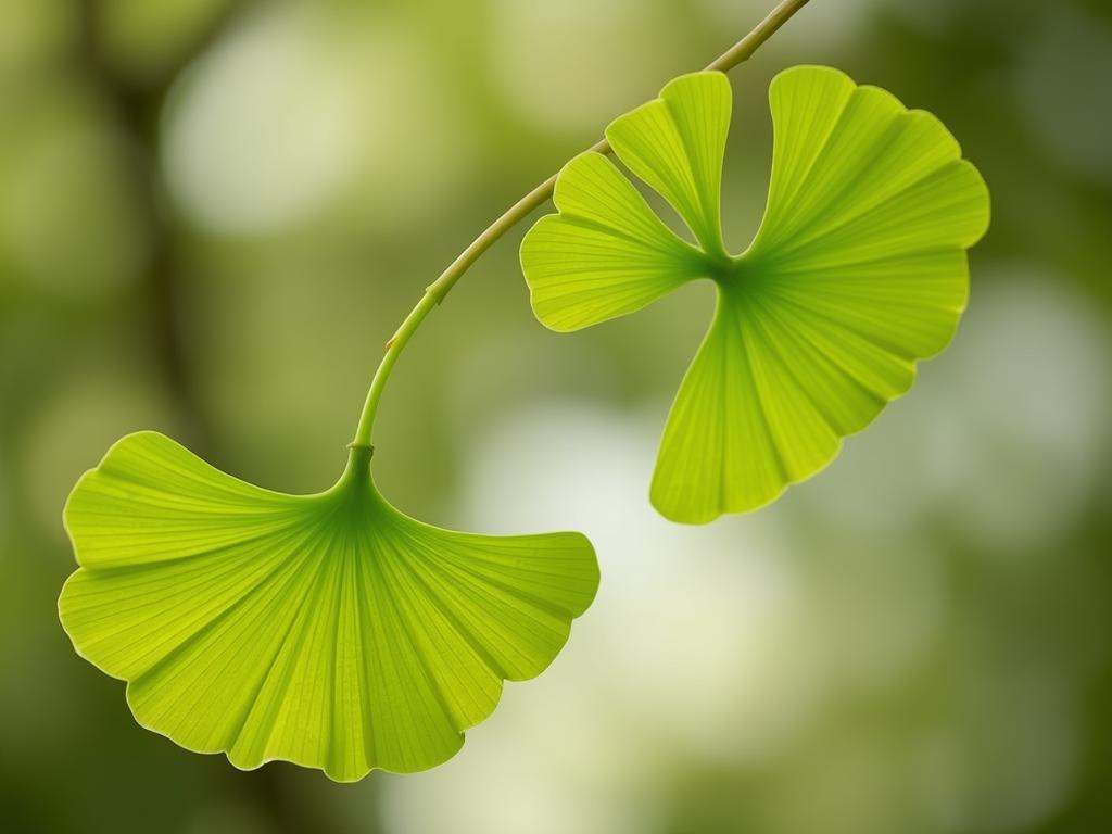 Imagen de hojas de Ginkgo Biloba frescas Imagen de hojas de Ginkgo Biloba frescas