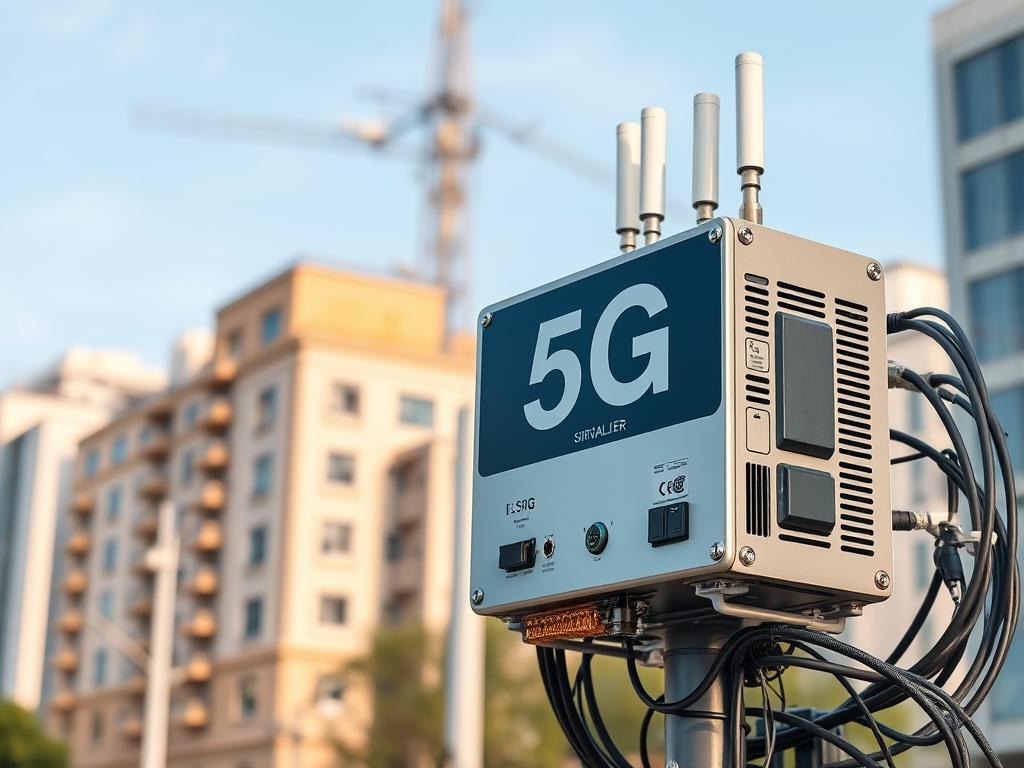 Image of a 5G signal booster Imagen de un amplificador de señal 5G