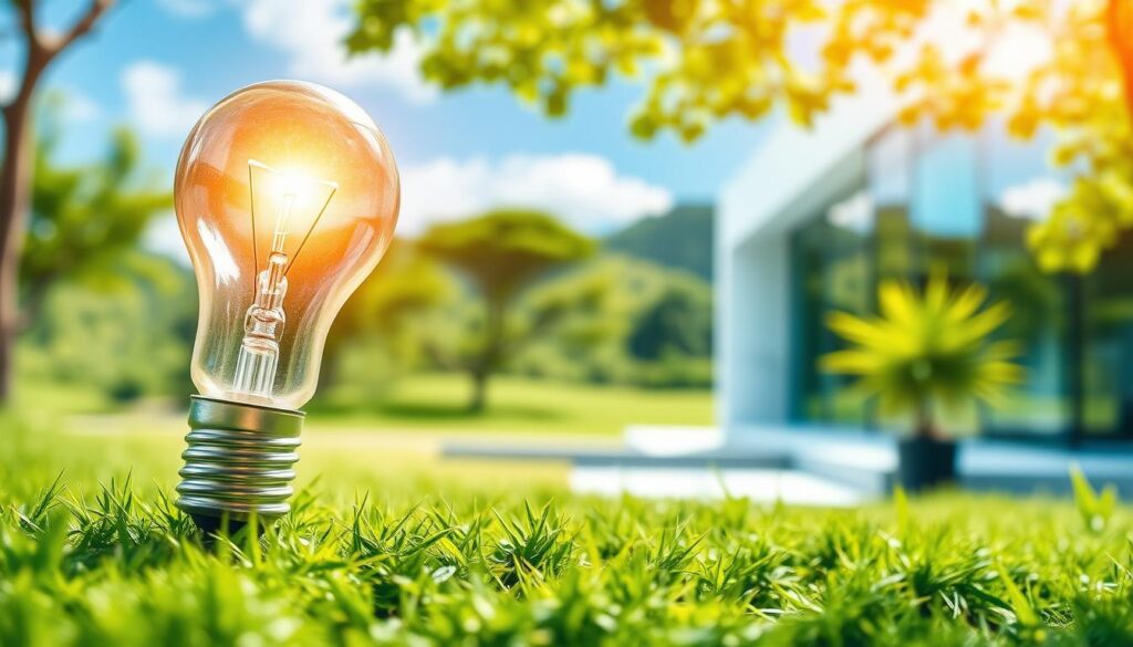 A vibrant, eco-friendly scene depicting "energy efficiency" in the context of the article's subject matter. In the foreground, a glowing, translucent lightbulb emits a warm, natural light, symbolizing efficient energy usage. In the middle ground, a lush, verdant landscape with swaying trees and plants, representing sustainable, renewable energy sources. In the background, sleek, modern architectural elements blend seamlessly with the natural environment, showcasing the harmonious integration of technology and nature. The overall composition conveys a sense of balance, harmony, and a forward-thinking approach to optimizing energy resources. A vibrant, eco-friendly scene depicting "energy efficiency" in the context of the article's subject matter. In the foreground, a glowing, translucent lightbulb emits a warm, natural light, symbolizing efficient energy usage. In the middle ground, a lush, verdant landscape with swaying trees and plants, representing sustainable, renewable energy sources. In the background, sleek, modern architectural elements blend seamlessly with the natural environment, showcasing the harmonious integration of technology and nature. The overall composition conveys a sense of balance, harmony, and a forward-thinking approach to optimizing energy resources.