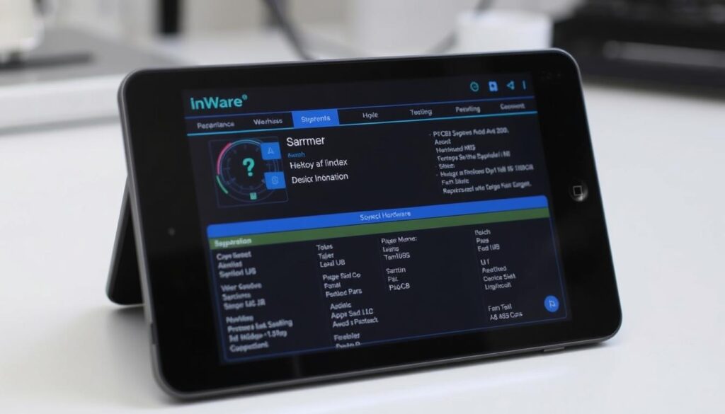 Imagen de la aplicación InWare mostrando información detallada del hardware del dispositivo Imagen de la aplicación InWare mostrando información detallada del hardware del dispositivo