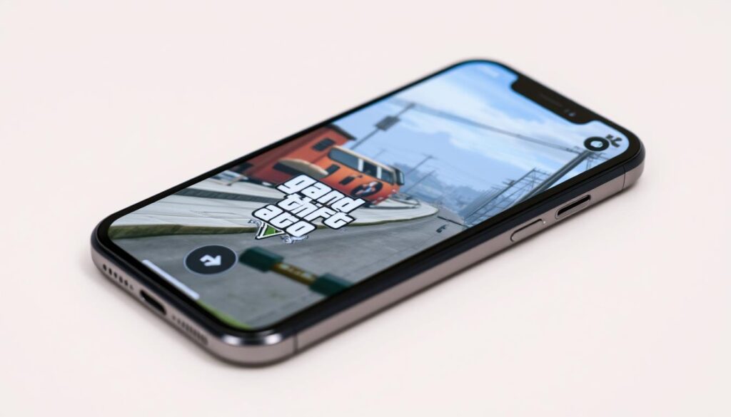 Imagen de un iPhone con GTA5 instalado Imagen de un iPhone con GTA5 instalado