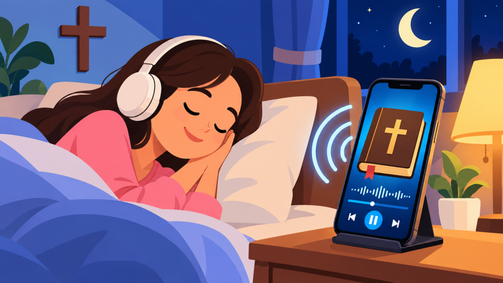 Escucha la Biblia antes de dormir